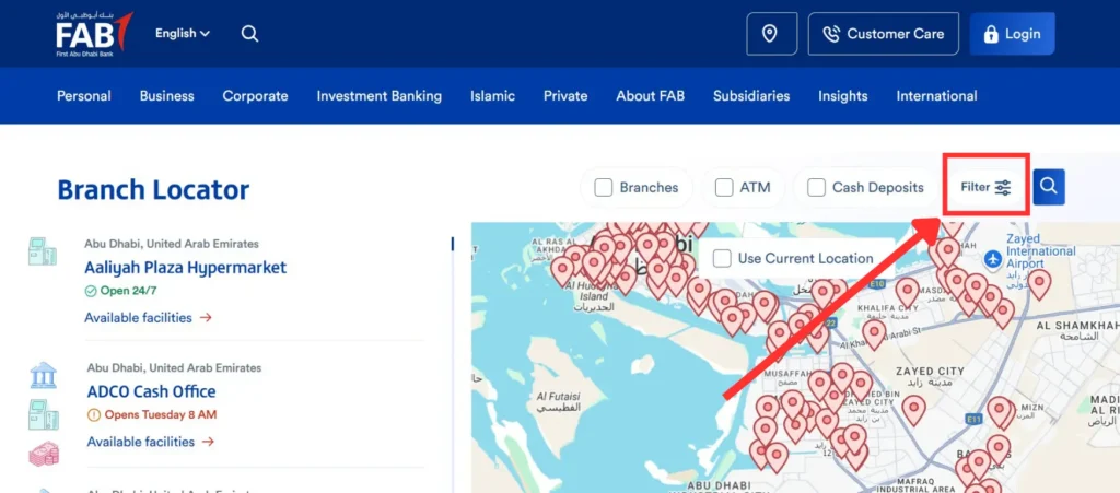 FAB Branch and ATM Locator Tool